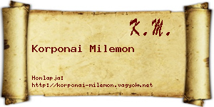 Korponai Milemon névjegykártya